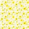 Seamless floral botanical pattern yellow allover daisies pink flowers green leaves, summer spring female fabric print, tapestry, q