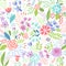 Seamless Floral colorful hand drawn pattern.