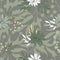 Seamless floral military pattern. Vector illustration of flowers and leaves for fabric, tile and paper