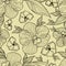 Seamless floral orchid pattern