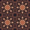 Seamless floral ornament, bark on fabric