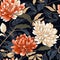 Seamless Floral Pattern in Asian Japanese Style