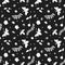 Seamless floral pattern with bees, honey, flowers, hive and other object.