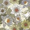 Seamless floral pattern with blooming water lilies