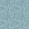 Seamless floral pattern on blue background