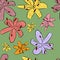 Seamless floral pattern with colorful lily.