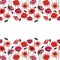 Seamless floral pattern, coupon, seamless border of red meadow poppy flowers. Beautiful summer composition.