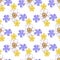 Seamless floral pattern: daffodils, periwinkle in vector