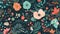 Seamless Floral Pattern with Dainty Flowers and Bold Blossoms Illustration