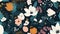 Seamless Floral Pattern with Dainty Flowers and Bold Blossoms Illustration