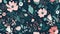 Seamless Floral Pattern with Dainty Flowers and Bold Blossoms Illustration