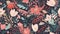 Seamless Floral Pattern with Dainty Flowers and Bold Blossoms Illustration