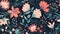 Seamless Floral Pattern with Dainty Flowers and Bold Blossoms Illustration