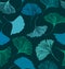 Seamless floral pattern with Ginkgo leaves. Vector graphic background.