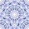 Seamless floral pattern in Gzhel style. Blue circular pattern on a white background.