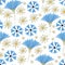 Seamless floral pattern with hand drawn cornflower and daisy flowers. creative floral designs for fabric, wrapping, wallpaper,