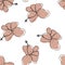 Seamless floral pattern with hand-drawn hibicus flowers vector illustration.