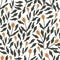 Seamless floral pattern with hand-drawn tulip vector illustration