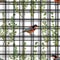 Seamless floral pattern herbs and birds