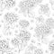 Seamless floral pattern with hydrangea. Vector illustration.