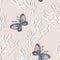 Seamless Floral Pattern with Insects (Vector)