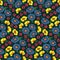 Seamless floral pattern with large flower heads. Vector illustration