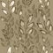 Seamless floral pattern with leaves and branches on brown background. Monochrome pattern. Pencil hand drawing. Fashion design. Pri