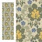 Seamless floral pattern leaves, flower, brach in the eclectic style of the late 19th century