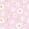 Seamless floral pattern. Light rose gold Anemone flowers on a pink background.