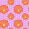 Seamless floral pattern with orange Abutilon flowers