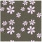 Seamless floral pattern. Pink cloves, brown swirls on gray