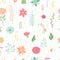 Seamless floral pattern with pretty stylized