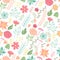 Seamless floral pattern with pretty stylized