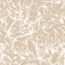 Seamless floral pattern in provence style. Contour white flowers on a beige background for fabric, home textiles and paper for