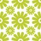 Seamless floral pattern. Repeated green flowers. Vector illustration.