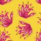 Seamless Floral Pattern in Retro 90s Style. Cute Botanical Contemporary Pattern