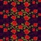 Seamless floral pattern with roses branches.