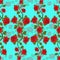 Seamless floral pattern with roses branches. Floral print.