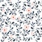 Seamless floral pattern. Scandinavian style of flowers on a white background. Textile pattern for fabric, tile, paper. National