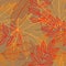 Seamless floral pattern with stylized autumn foliage. Falling leaves