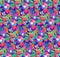 Seamless floral pattern. Very colorful. Tropical leaves and flowers.