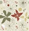 Seamless floral pattern in vintage style. Pale colored decorative ornate background with fantasy flowers.