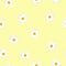 Seamless floral pattern white flowers Daisy on yellow