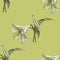 Seamless floral pattern with wild lily and apple ornamental decorative background. Print for textile, cloth, wallpaper, scrapbooki