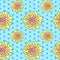 Seamless floral pattern with yellow aster flowers