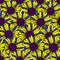 seamless floral pattern of yellow-blue sunflowers, bright repeating pattern, Ukrainian theme