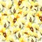 Seamless floral pattern with yellow poppies