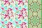 Seamless floral patterns set. Vintage flowers backgrounds and borders Vector