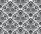 Seamless floral polish pattern in black and white