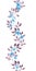 Seamless floral stripe border - hand painted watercolor cute flowers and leaves. Repeated pattern.